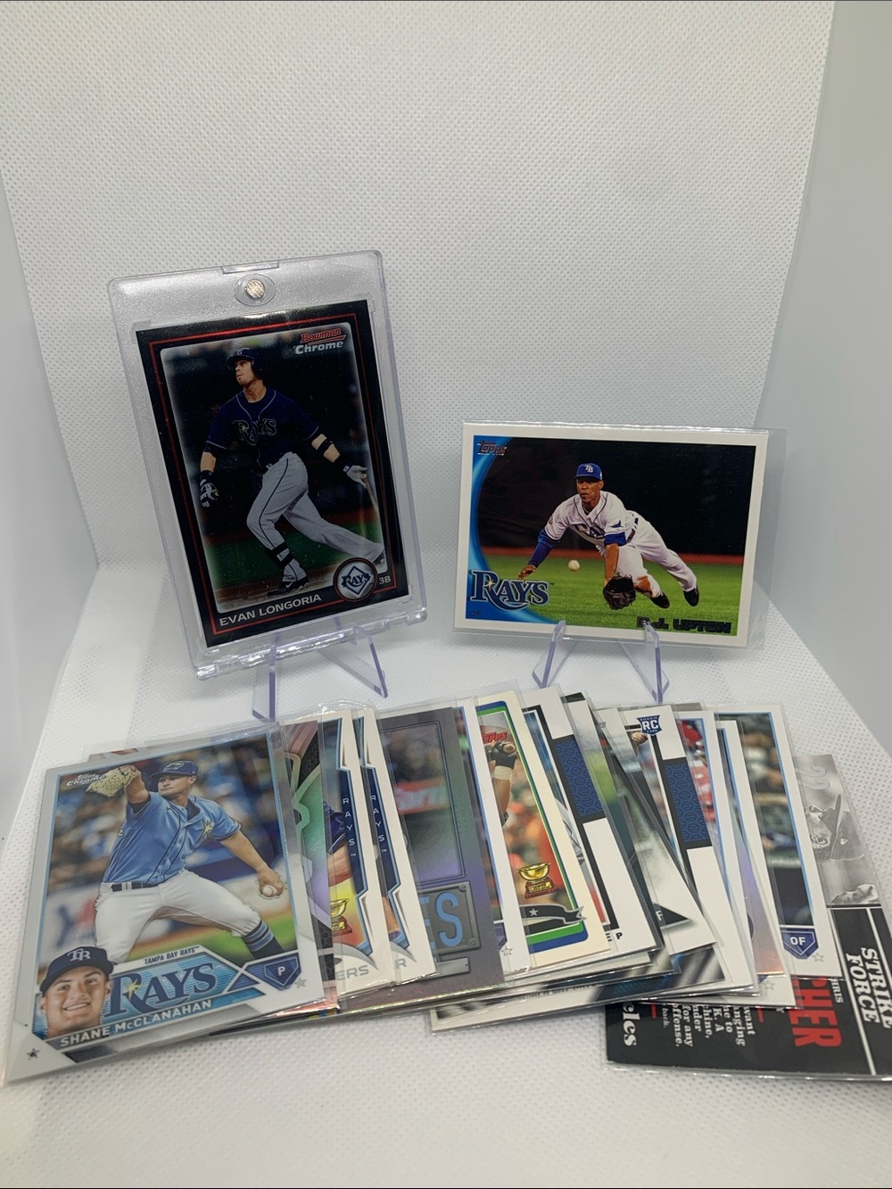 Tampa Bay Rays MLB Cards Evan Longoria Bowman Chrome In Case BJ Upton Mint